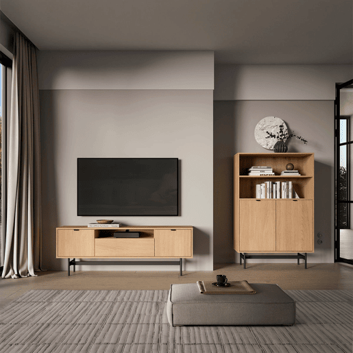 Móvel de TV 3 portas 150 cm Nila Madeira Móvel de TV 3 portas 150 cm Nila Madeira