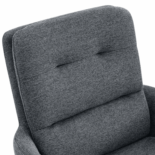 Cadeira giratória europeia 2 unidades - design luxuoso, linho cinza escuro, pernas metálicas pretas