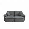 Sofá modular sem estrutura de 2 lugares - sofá Cloud com estofamento macio, sem montagem, com apoio para os pés, bolsos de arrumação, convertível em poltrona-cama - cinzento claro