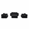 Sofá modular de 4 lugares - inclui pufe, estrutura metálica resistente, bolso lateral, 4 almofadas confortáveis - preto