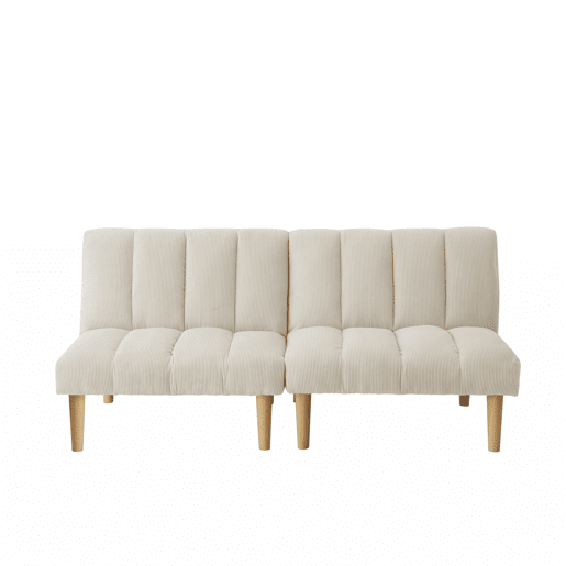 Sofá de 2 lugares, 167 cm - dobrável com encosto ajustável em 3 posições, economiza espaço, moderno para a sala de estar e o escritório - bege Sofá de 2 lugares, 167 cm - dobrável com encosto ajustável em 3 posições, economiza espaço, moderno para a sala de estar e o escritório - bege