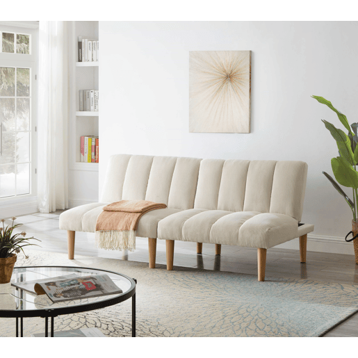 Sofá de 2 lugares, 167 cm - dobrável com encosto ajustável em 3 posições, economiza espaço, moderno para a sala de estar e o escritório - bege Sofá de 2 lugares, 167 cm - dobrável com encosto ajustável em 3 posições, economiza espaço, moderno para a sala de estar e o escritório - bege