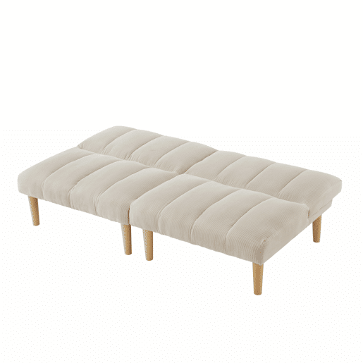 Sofá de 2 lugares, 167 cm - dobrável com encosto ajustável em 3 posições, economiza espaço, moderno para a sala de estar e o escritório - bege Sofá de 2 lugares, 167 cm - dobrável com encosto ajustável em 3 posições, economiza espaço, moderno para a sala de estar e o escritório - bege