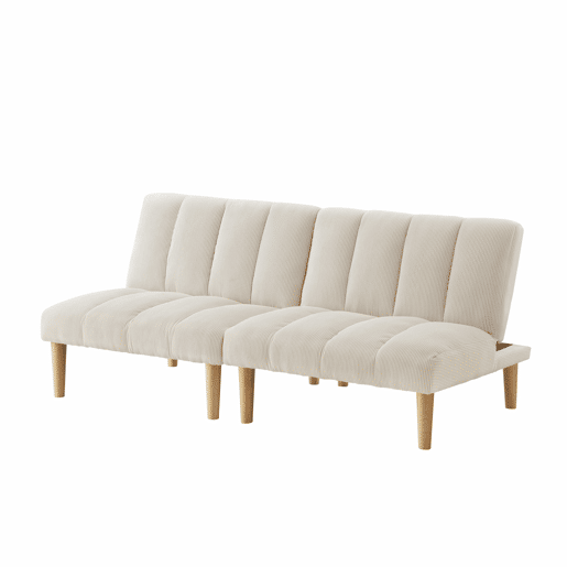 Sofá de 2 lugares, 167 cm - dobrável com encosto ajustável em 3 posições, economiza espaço, moderno para a sala de estar e o escritório - bege Sofá de 2 lugares, 167 cm - dobrável com encosto ajustável em 3 posições, economiza espaço, moderno para a sala de estar e o escritório - bege