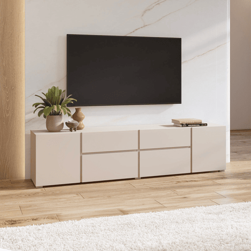 Móvel TV 4 portas 2 gavetas 195 cm Maxis Cachemire