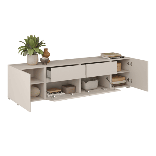 Móvel TV 4 portas 2 gavetas 195 cm Maxis Cachemire