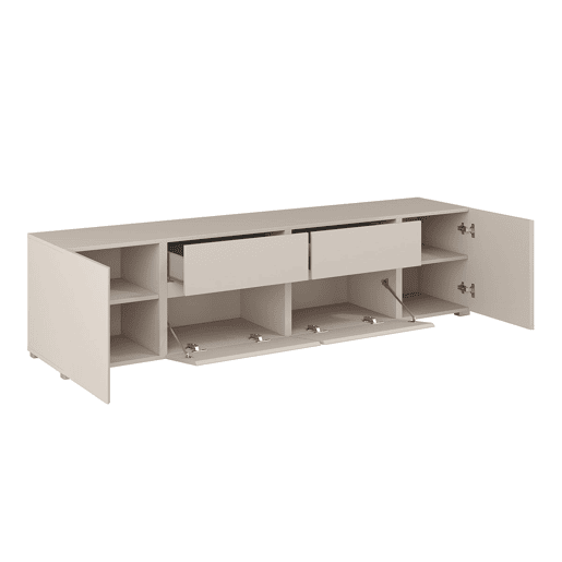 Móvel TV 4 portas 2 gavetas 195 cm Maxis Cachemire