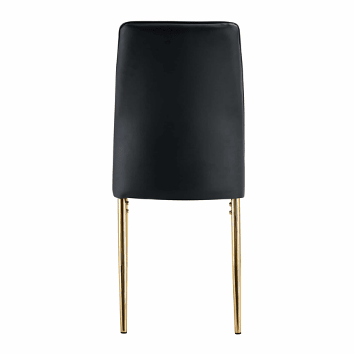 Cadeira de sala de jantar 4 unidades - PU preto, pernas metálicas douradas - design elegante Preto+Dourado