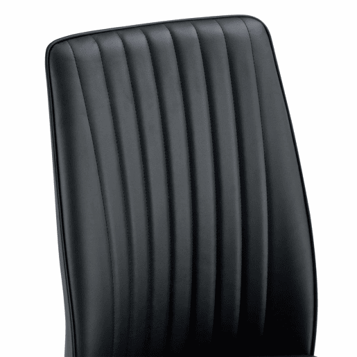 Cadeira de sala de jantar 4 unidades - PU preto, pernas metálicas douradas - design elegante Preto+Dourado