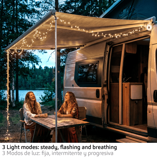 Aktive Lâmpada de acampamento LED e guirlanda de 10 metros com 200 lúmens Aktive Lâmpada de acampamento LED e guirlanda de 10 metros com 200 lúmens