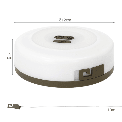 Aktive Lâmpada de acampamento LED e guirlanda de 10 metros com 200 lúmens Aktive Lâmpada de acampamento LED e guirlanda de 10 metros com 200 lúmens