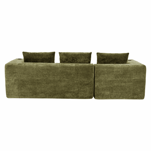 Sofá em L de 255 cm - clássico, minimalista e confortável - verde Sofá em L de 255 cm - clássico, minimalista e confortável - verde