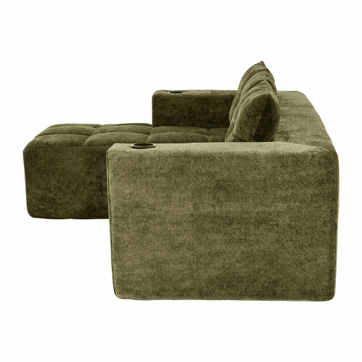 Sofá em L de 255 cm - clássico, minimalista e confortável - verde Sofá em L de 255 cm - clássico, minimalista e confortável - verde