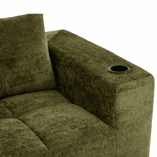 Sofá em L de 255 cm - clássico, minimalista e confortável - verde Sofá em L de 255 cm - clássico, minimalista e confortável - verde