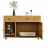 Armário para caixa de areia 100x45x66 cm - com tampa removível, isolante de odores - Natural