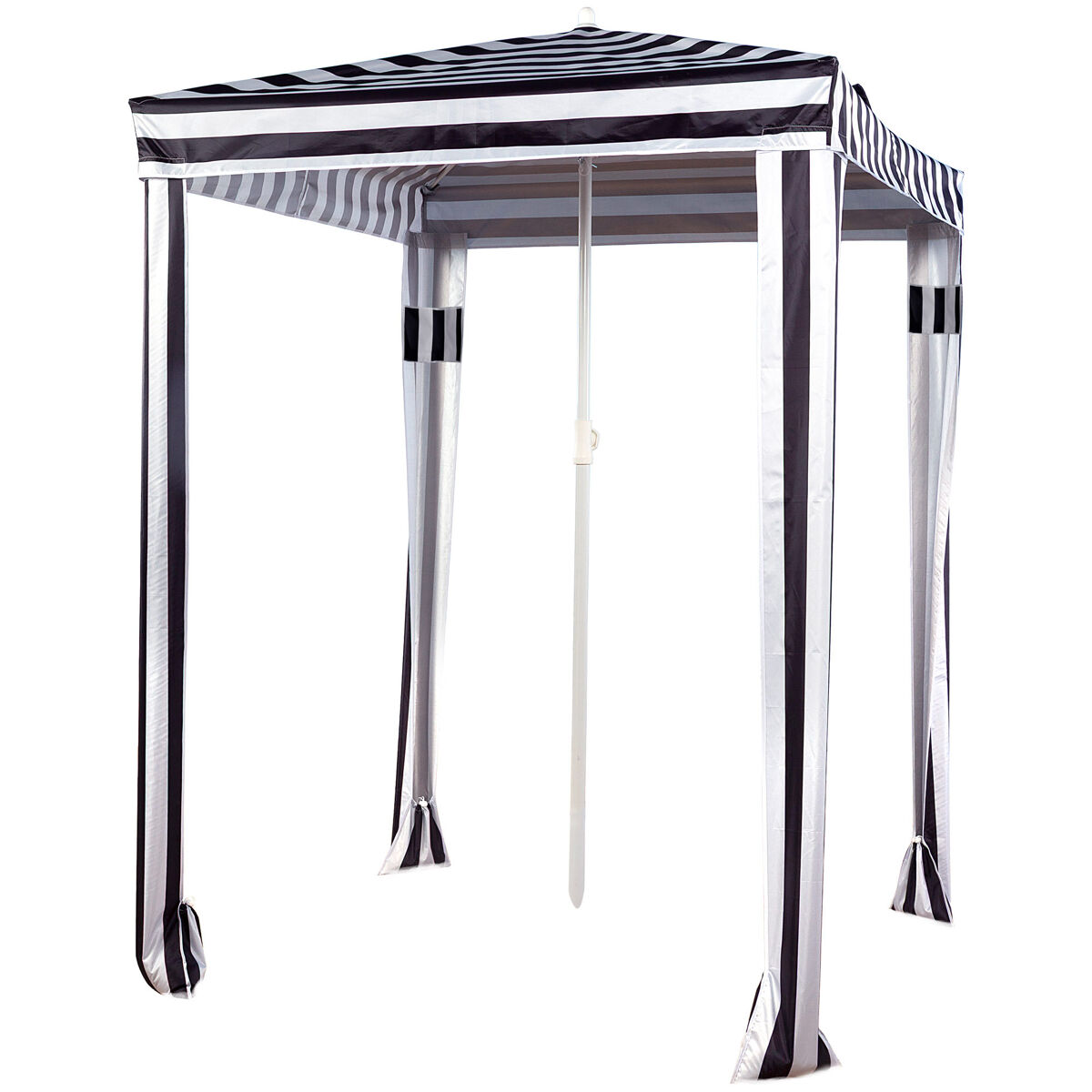 Aktive sombrilla de playa convertible en carpa 145 cm rayas blanco y negro