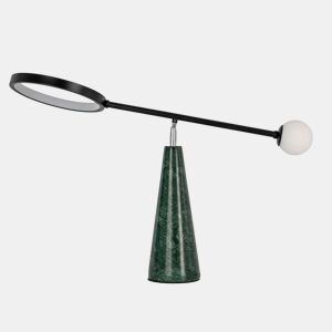 THE LUMINE Candeeiro de mesa em aço e mármore porcelânico
