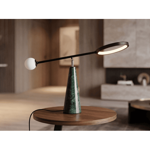 THE LUMINE Candeeiro de mesa em aço e mármore porcelânico