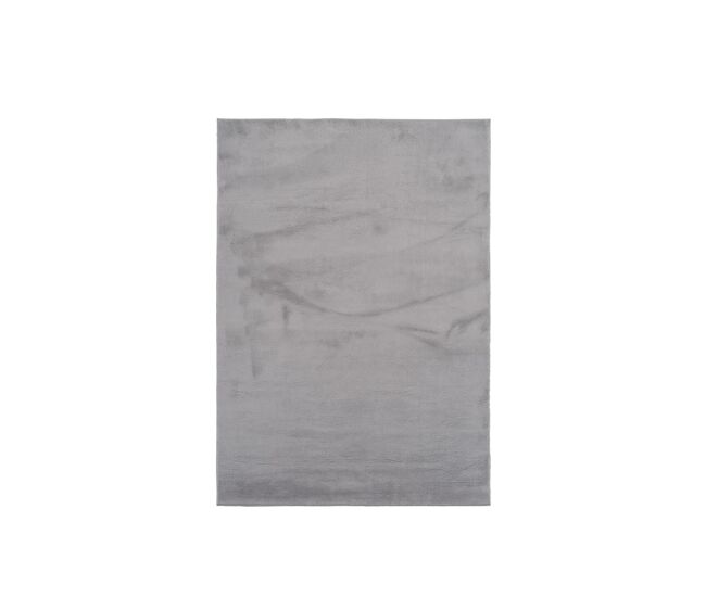 Alfombra despeinada 120x160 cm, plata lisa
