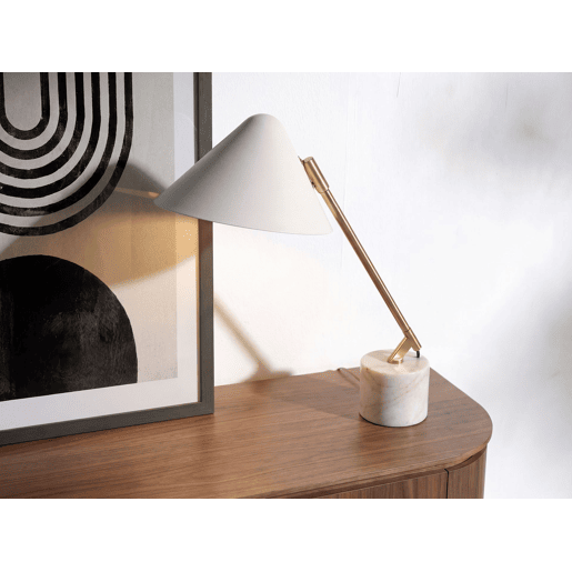 THE LUMINE Candeeiro de mesa em aço e mármore porcelânico