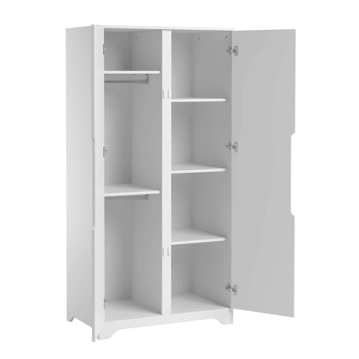 Cómoda de 3 gavetas e roupeiro de 2 portas Vox Ova Branco