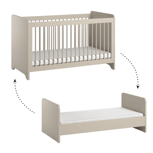 Berço evolutivo 70x140 e cómoda 3 gavetas Vox Ova Beige Berço evolutivo 70x140 e cómoda 3 gavetas Vox Ova Beige