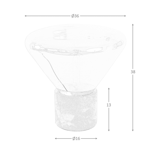 THE LUMINE Candeeiro de mesa em vidro e mármore porcelânico