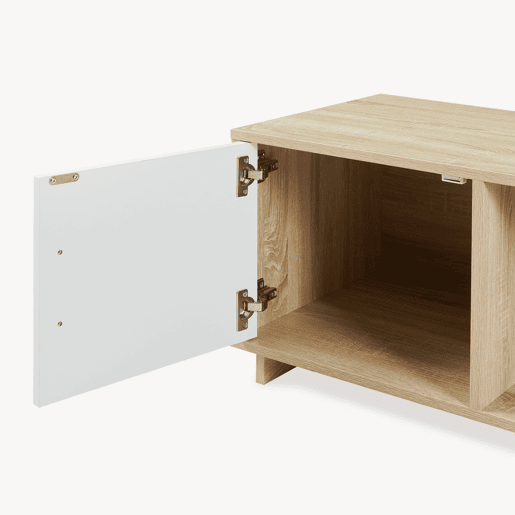 Mesa de centro Kenta com porta 80x45x40 cm Carvalho Sonoma  Branco en.casa