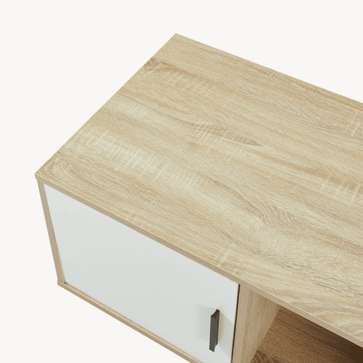 Mesa de centro Kenta com porta 80x45x40 cm Carvalho Sonoma  Branco en.casa