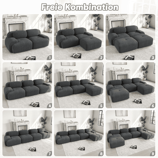 Sofá Modular de 3 Lugares FLARECASCD Sofá Modular de 3 Lugares FLARECASCD