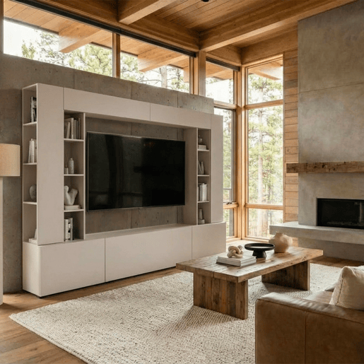 Móvel de TV 5 portas 16 nichos 260 cm Nala Cachemire