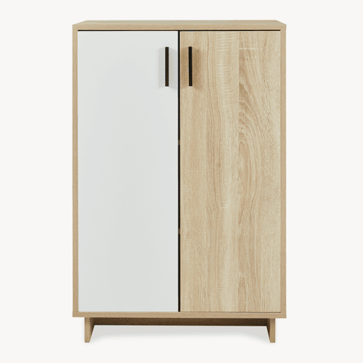 Armário lateral Kenta 2 portas 90x60x35 cm Carvalho Sonoma Branco en.casa Armário lateral Kenta 2 portas 90x60x35 cm Carvalho Sonoma Branco en.casa