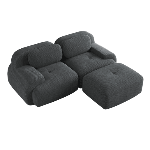 Sofá de Canto Modular em Veludo Cotelê com Chaise Longue e Braços Curvos (FLARECLAR) Sofá de Canto Modular em Veludo Cotelê com Chaise Longue e Braços Curvos (FLARECLAR)
