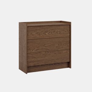 Cómoda 3 gavetas Japandi Madeira escura