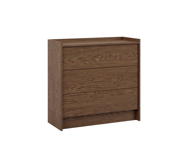 Cómoda Japandi 3 cajones Madera oscura