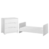 Berço evolutivo 70x140 e cómoda de 3 gavetas Vox Ova Branco
