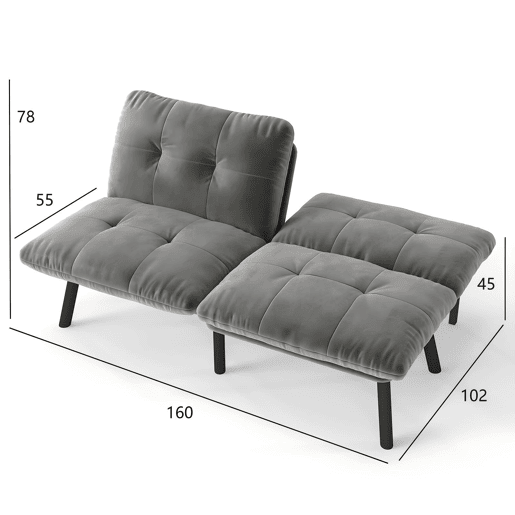 Sofá-Cama Futon Clic-Clac Veludo MOMENTUMKRON