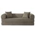 Sofá cama modular en terciopelo estilo tatami – MERIDIANLIRA Sofá cama modular en terciopelo estilo tatami – MERIDIANLIRA Gris Azul