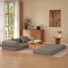 Sofá cama modular en terciopelo estilo tatami – MERIDIANLIRA Sofá cama modular en terciopelo estilo tatami – MERIDIANLIRA Gris Azul