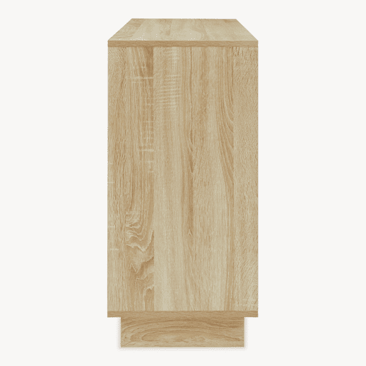 Aparador Kenta 3 gavetas y 2 portas 100x35x72 cm Sonoma carvalhobranco en.casa