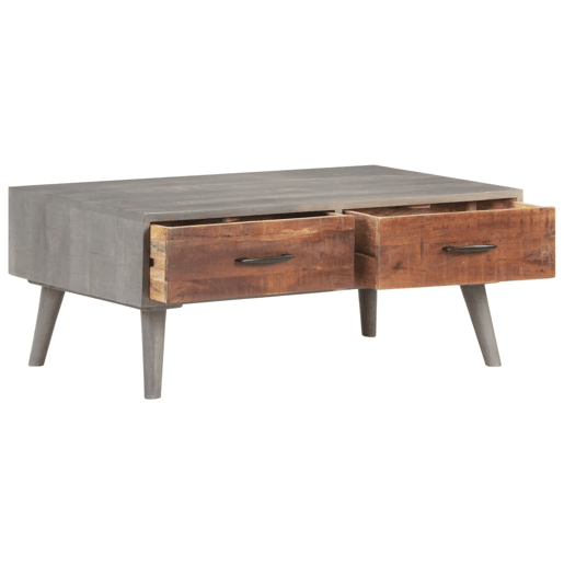 Mesa de Centro, Mesa baixa, 100x60x40 cm mangueira maciça áspera cinzento