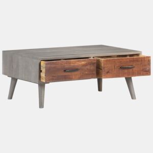 Mesa de Centro, Mesa baixa, 100x60x40 cm mangueira maciça áspera cinzento