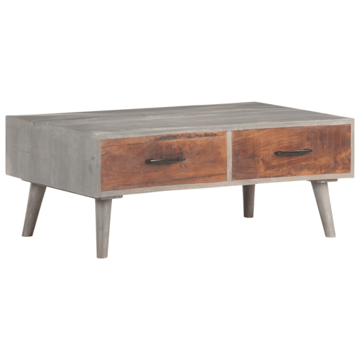 Mesa de Centro, Mesa baixa, 100x60x40 cm mangueira maciça áspera cinzento