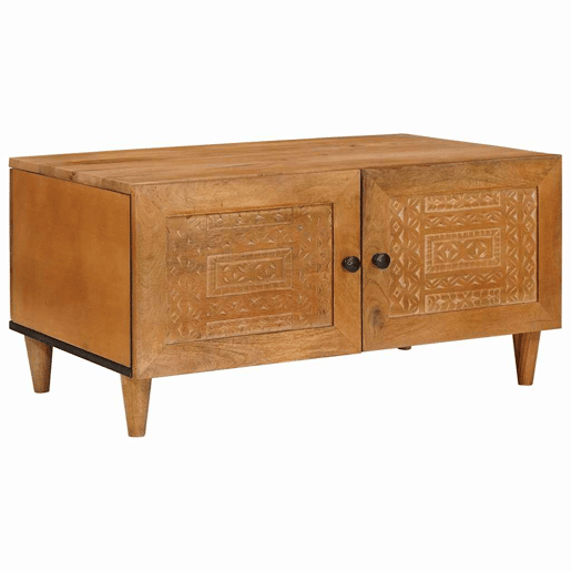 Mesa de Centro, Mesa baixa, com armazenamento Marrom Claro 80 x 50 x 40 cm