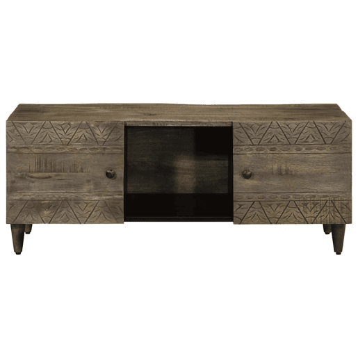 Mesa de Centro, Mesa baixa, 100x54x40cm madeira mangueira maciça cinzento claro Mesa de Centro, Mesa baixa, 100x54x40cm madeira mangueira maciça cinzento claro