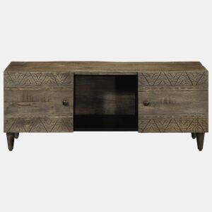 Mesa de Centro, Mesa baixa, 100x54x40cm madeira mangueira maciça cinzento claro