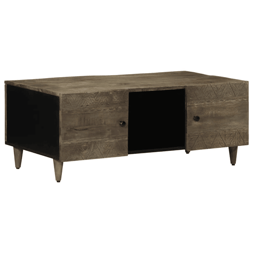 Mesa de Centro, Mesa baixa, 100x54x40cm madeira mangueira maciça cinzento claro Mesa de Centro, Mesa baixa, 100x54x40cm madeira mangueira maciça cinzento claro