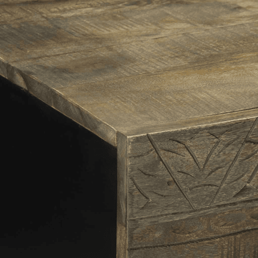 Mesa de Centro, Mesa baixa, 100x54x40cm madeira mangueira maciça cinzento claro Mesa de Centro, Mesa baixa, 100x54x40cm madeira mangueira maciça cinzento claro