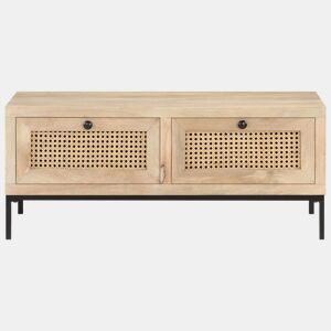 Mesa de Centro, Mesa baixa, 90x50x37 cm mangueira maciça e palhinha natural