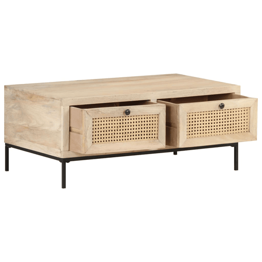 Mesa de Centro, Mesa baixa, 90x50x37 cm mangueira maciça e palhinha natural Mesa de Centro, Mesa baixa, 90x50x37 cm mangueira maciça e palhinha natural